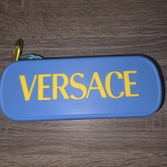 Versace Silicone Eyeglass Case w/ Clip - Yellow, Blue, Pink and Tiffany Blue